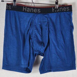 Hanes Blue Black Red Recycled Poly Tencel Span Comfort Flex Fit Boxer Brief Sz L